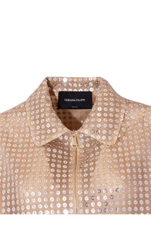 Giacca boxy in misto seta e pailettes beige FABIANA FILIPPI | GCD266F208L791VR1